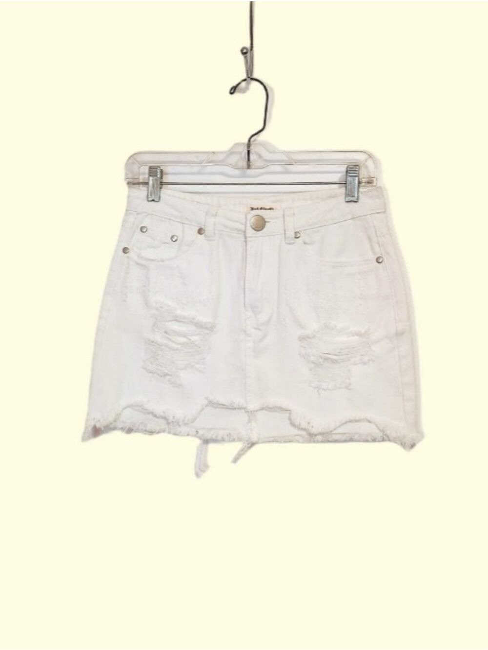 Rock Etiquette LA White Denim Mini Skirt X-Small
